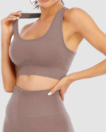 Customized Seamless Active Wear Gym Yoga Bra & Women Leggings LW-001 - Image 3