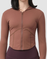 Women’s Long Sleeve Zipper Crop Yoga Jacket LW-010