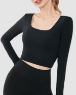 Winter Crossover Breathable Polyamide Backless Yoga Long-sleeve LW-009