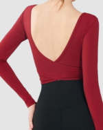 Winter Crossover Breathable Polyamide Backless Yoga Long-sleeve LW-009 - Image 2