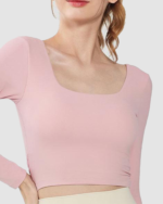 Winter Crossover Breathable Polyamide Backless Yoga Long-sleeve LW-009 - Image 3