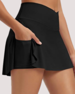 Crossover High-Waist Tennis Skirt with Pockets LW-015 - Image 4