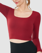 Winter Crossover Breathable Polyamide Backless Yoga Long-sleeve LW-009 - Image 4