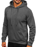 Men's Fleece Pullover Hoodie Drawstring Hooded Sweatshirt Kangaroo Pocket LW-006