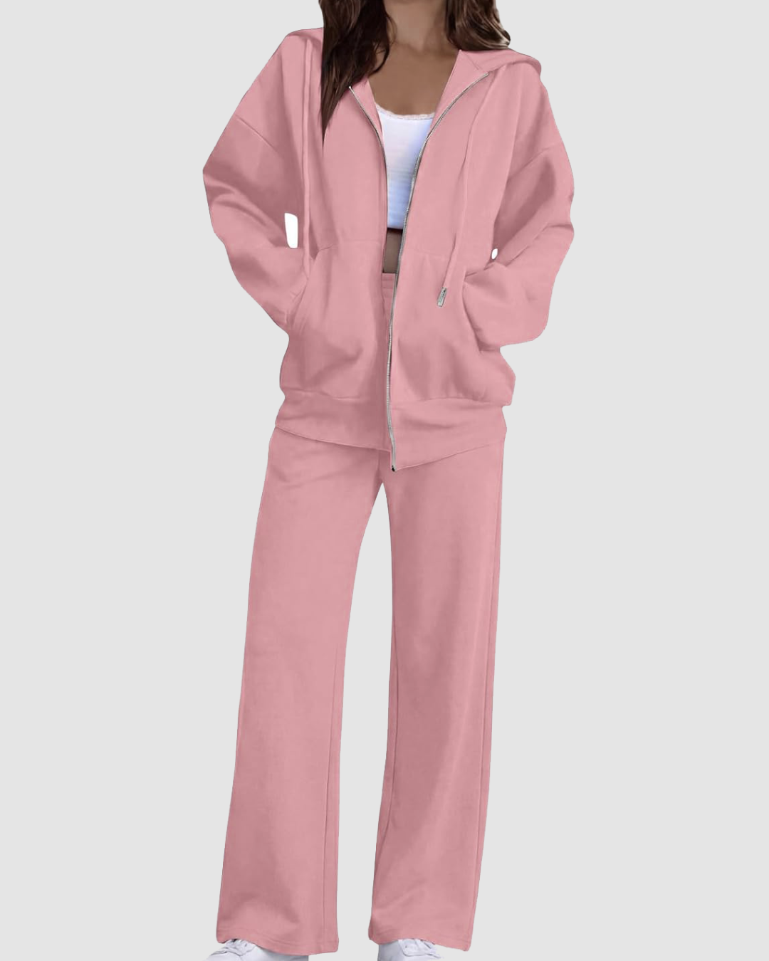 1 Women’s 2-Piece Full-Zip Hoodie & Sweatpants Set LW-022 - Image 1