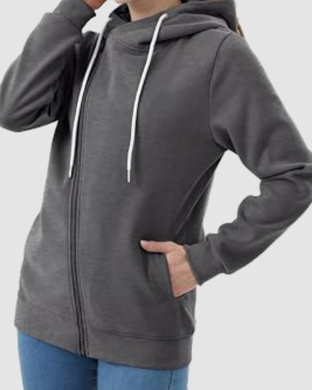 1 Women’s Fleece Hooded Zipper Jacket LW-023 - Image 1