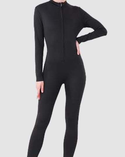 Women’s Long Sleeve Zip-Up Bodycon Jumpsuit LW-025