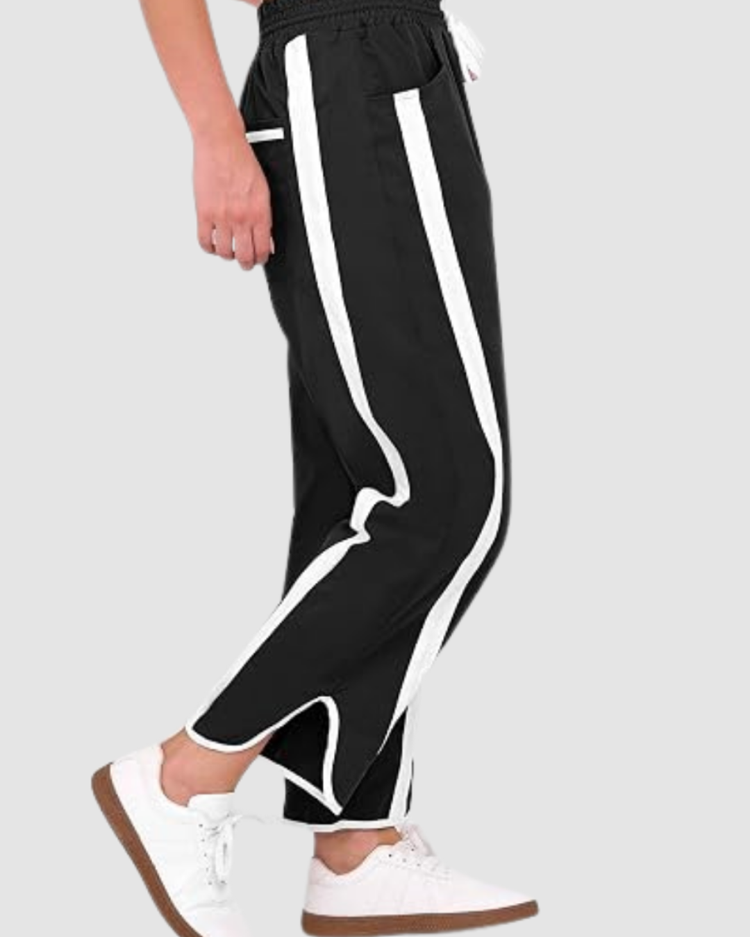 1 Women's Wide Leg Striped Track Pants LW-026 - Image 1