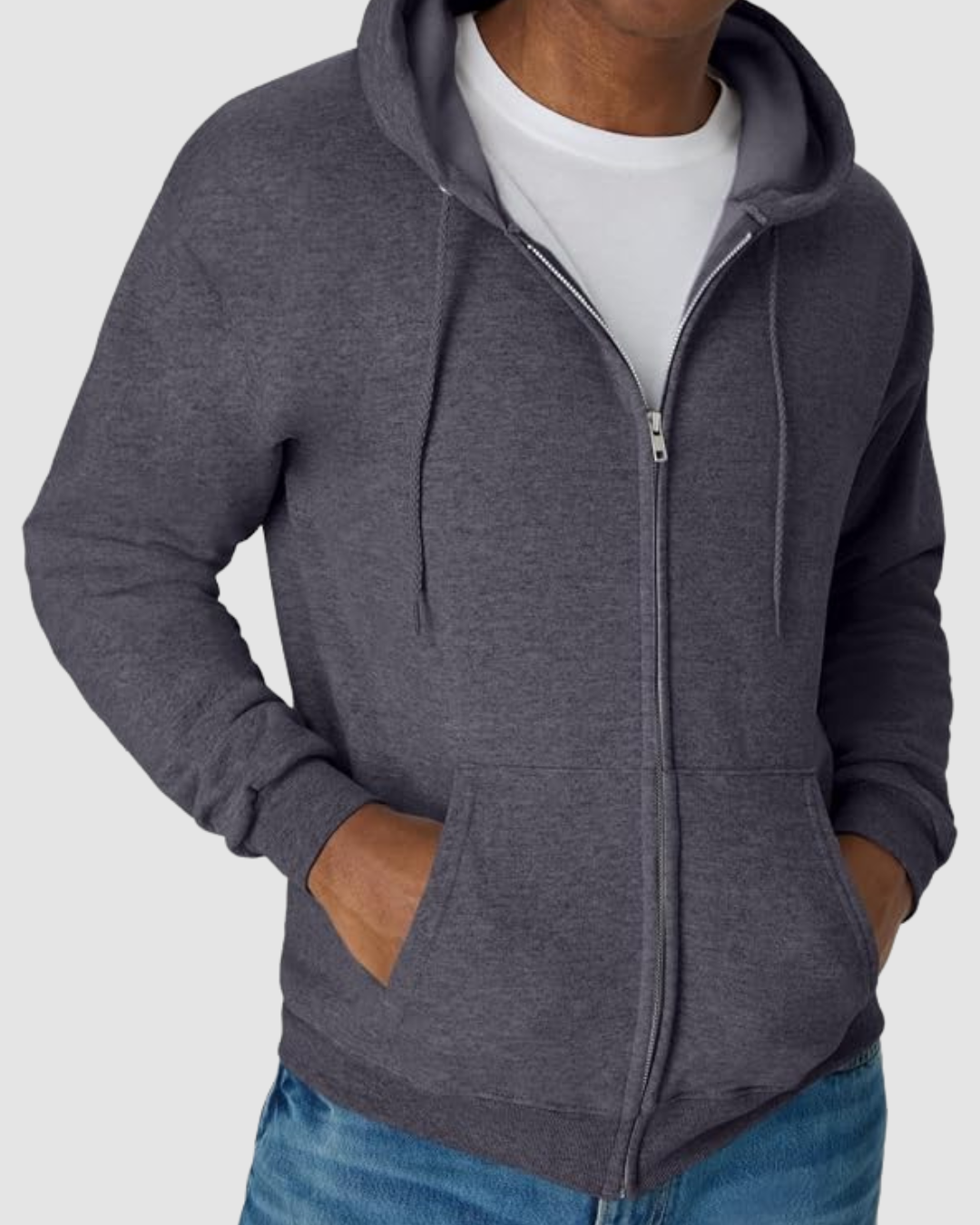 1 Men’s Full-Zip Fleece Hoodie LW-027 - Image 1