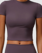 Women’s Quick-Dry Cropped Sports T-Shirt LW-019 - Image 2