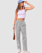 Women’s Fleece Straight-Leg Sweatpants LW-032 - Image 2