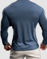 Men’s Quick-Dry Half-Zip Compression Sports T-Shirt LW-020 - Image 2