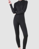 Women’s Long Sleeve Zip-Up Bodycon Jumpsuit LW-025 - Image 2