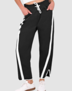 Women's Wide Leg Striped Track Pants LW-026 - Image 2