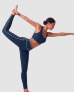 Women’s High-Waist Contrast Piping No-Front-Seam Leggings LW-030 - Image 4