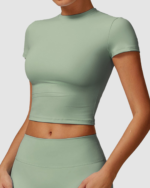 Women’s Quick-Dry Cropped Sports T-Shirt LW-019 - Image 3