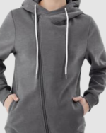Women’s Fleece Hooded Zipper Jacket LW-023 - Image 4