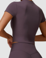 Women’s Quick-Dry Cropped Sports T-Shirt LW-019 - Image 4