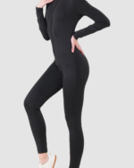 Women’s Long Sleeve Zip-Up Bodycon Jumpsuit LW-025 - Image 4