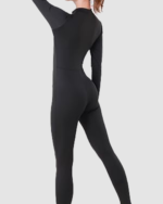 Women’s Long Sleeve Zip-Up Bodycon Jumpsuit LW-025 - Image 5