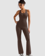 Women’s Flare Backless Workout Jumpsuit LW-036