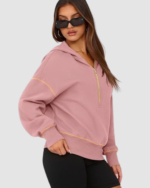 Women’s Half-Zip Cropped Hoodie LW-038