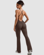 Women’s Flare Backless Workout Jumpsuit LW-036 - Image 2