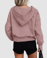 Women’s Half-Zip Cropped Hoodie LW-038 - Image 4