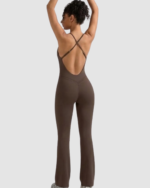 Women’s Flare Backless Workout Jumpsuit LW-036 - Image 4
